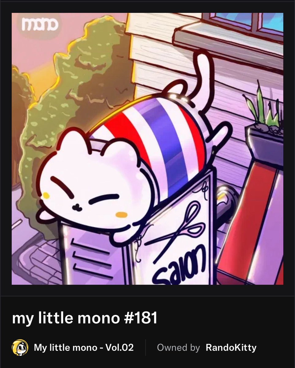 😍😍😍Resold!!!!!

Ahhhh thank you so much <a href="/Randocatss/">Randocats</a>  aka <a href="/RandoGallery/">RandoKitty</a> grabbed Salon mono from secondary ~your support means a lot ❤️💙❤️💙

#randocats next drops coming soon , fams stay very tuned ！

congrats to James <a href="/nft_sampo/">NFT_Sampo</a> take care of him and get earnings !! 

Best