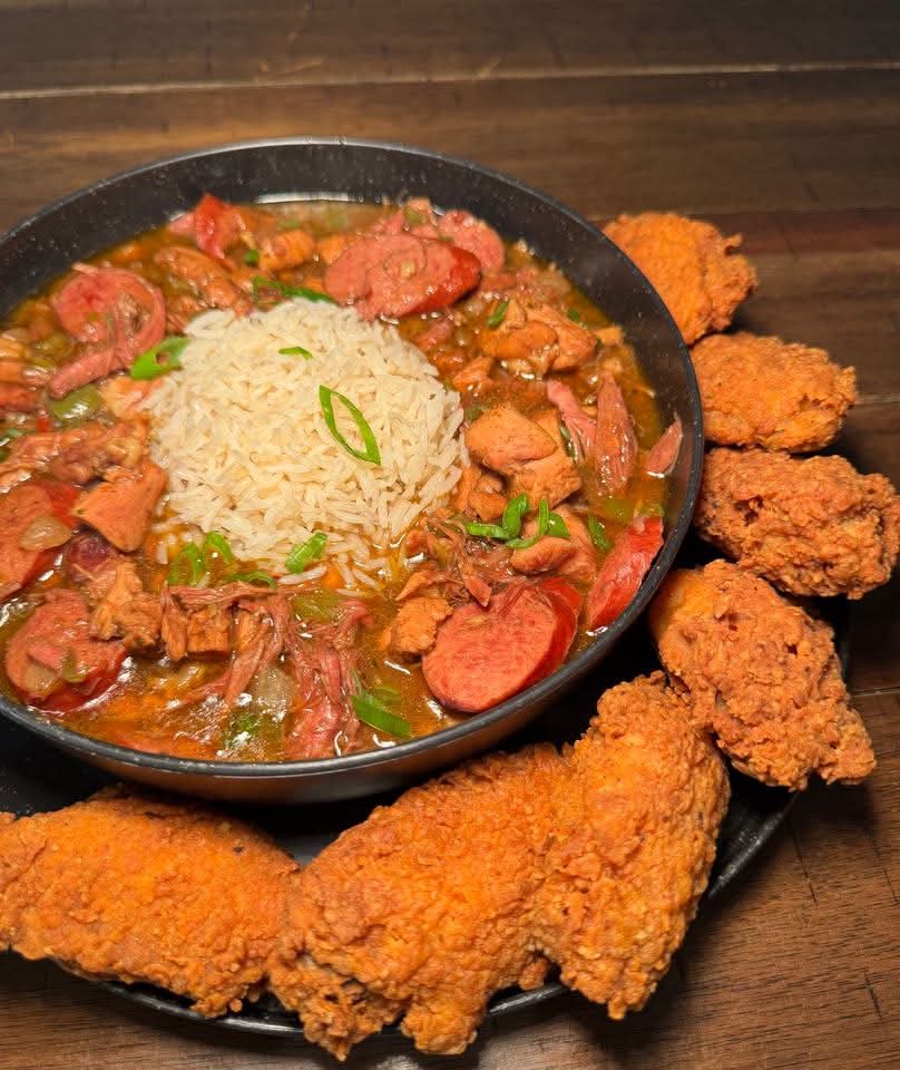 Gumbo with a side of Chicken Wings 😅