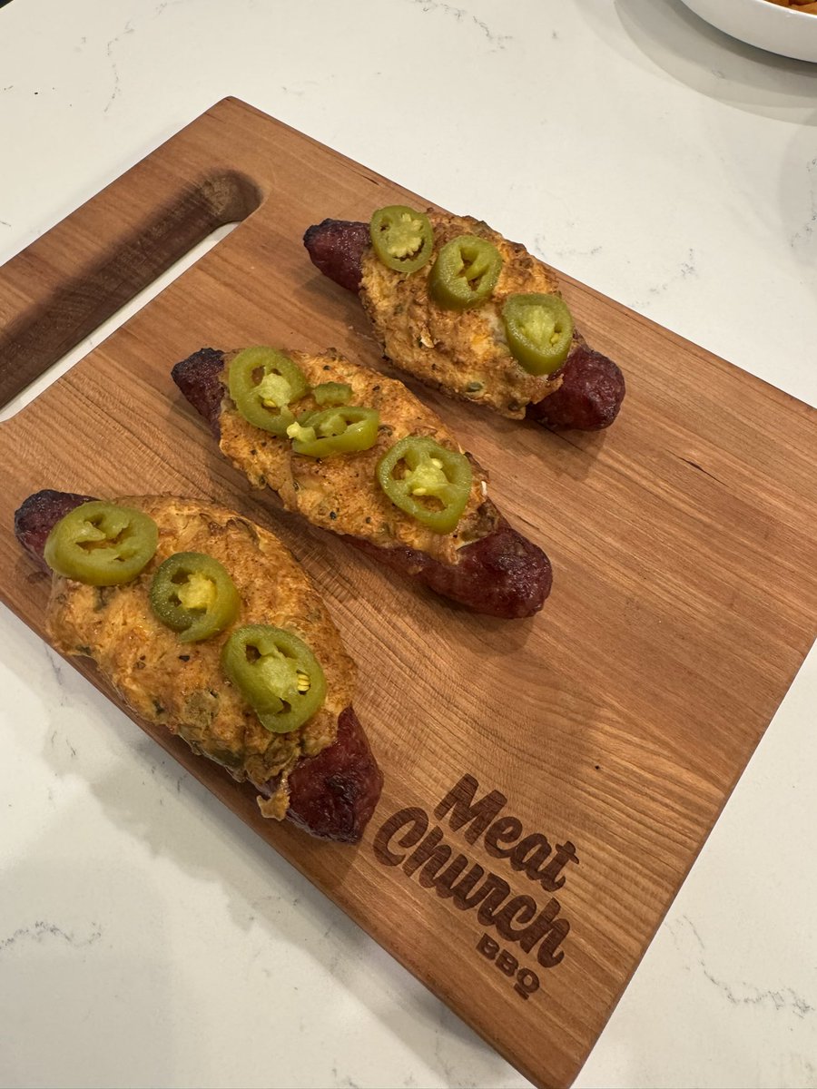 Smoked jalapeño bratwurst poppers: proof that I should probably open a food truck.  

<a href="/MeatChurch/">Meat Church ™</a>