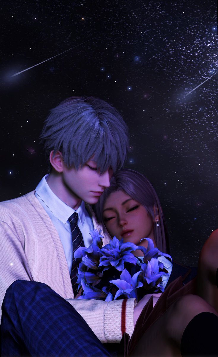 lunarshadow_'s tweet image. I got the school outfit just to recreate this 🤭 i had to make sure to wait for the shooting stars to fall to get the perfect shot.