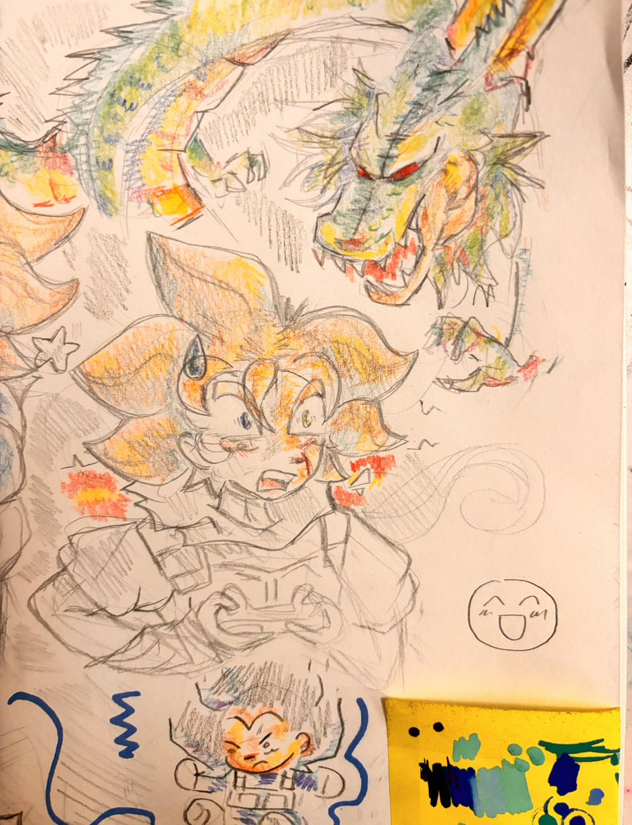 lheartcakepops's tweet photo. ۫ ꣑ৎ   .  some more fanart because i liked the way i colored his hair so i decided to test my skills,  its very messy but i like the layered look especially shenron . 

also ignore the pocsa testing on the side i was testing my markers 😓 ,, https://t.co/o21sOEihcD