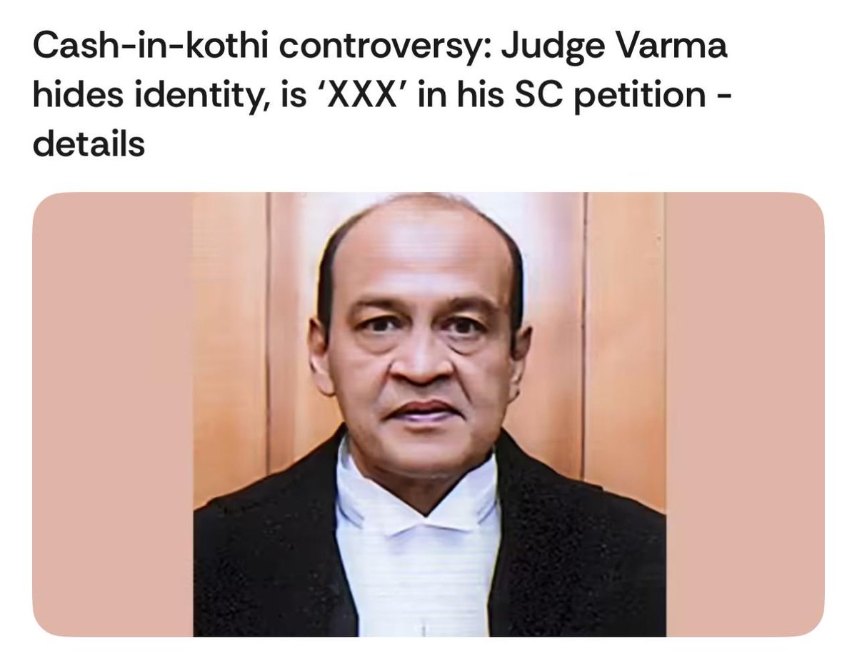 TripathiMandal's tweet image. Justice Varna is is catch 22 situation . He can’t name the PERSON the money belongs to. It will be J. Varma’s words against HIS .