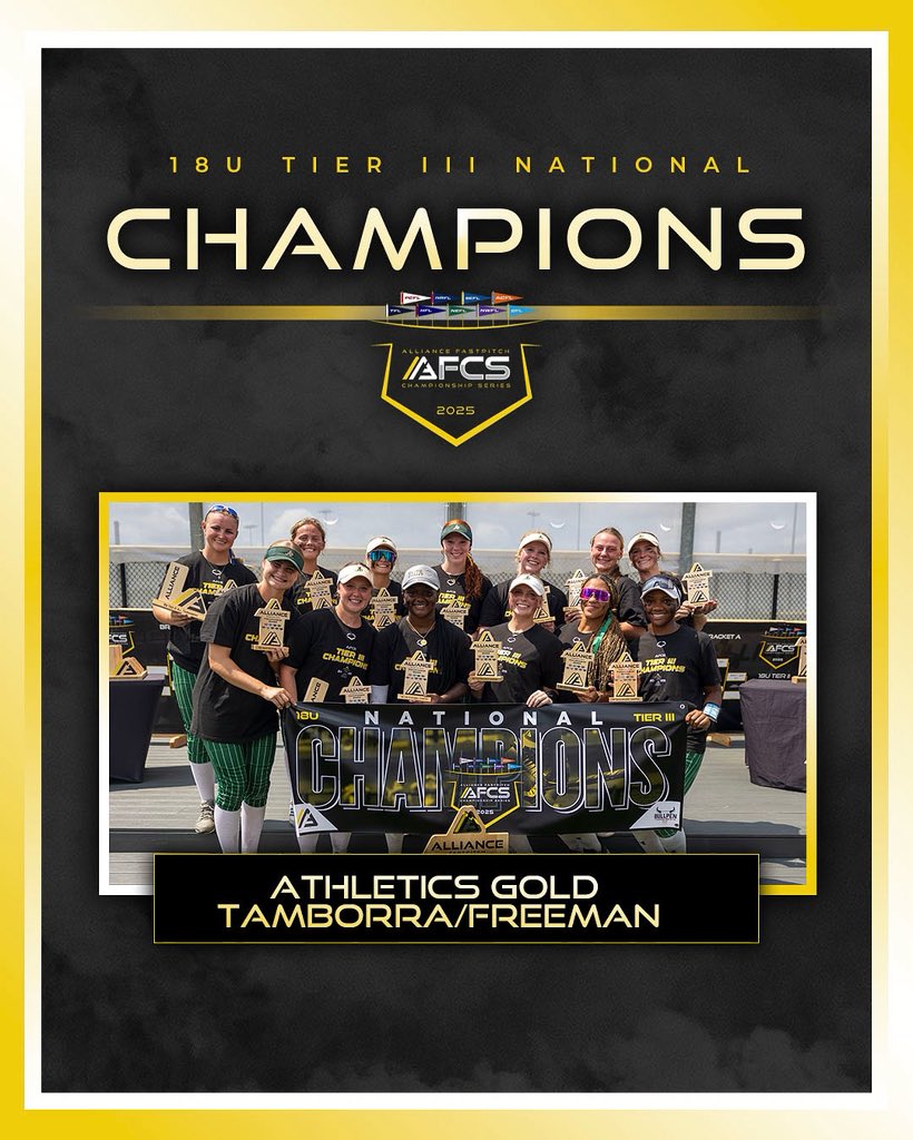 Athletics Gold Tamborra/Freeman...18U Tier III National Champions!!