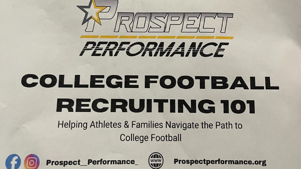 Thank you Coach <a href="/Applefield_/">Coach Marcus Applefield M.S., CSCS</a> /<a href="/ProspectTrains/">Prospect Performance</a>  for meeting with me and my family. I feel more prepared and informed about  the recruitment process because of you. I look forward to navigating this experience with your feedback and expertise.