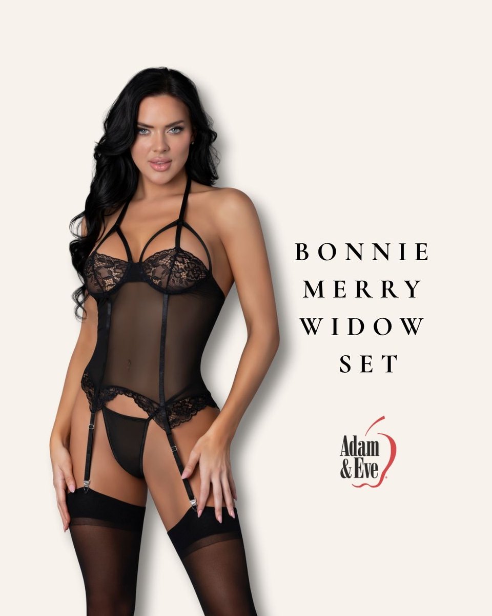Warning: Wearing this may cause stares, stumbles, and spontaneous worship.
The Bonnie Merry Widow Set doesn’t whisper… it commands. 🖤
Shop the look before it breaks hearts → adameve.com/lingerie/women…