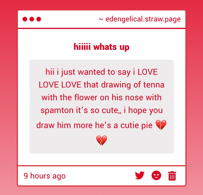 edengelical's tweet image. THANK YOUUU i do wanna draw tenna more but he&apos;s a little hard to draw :( I&apos;ll try for you though whoever you are out there