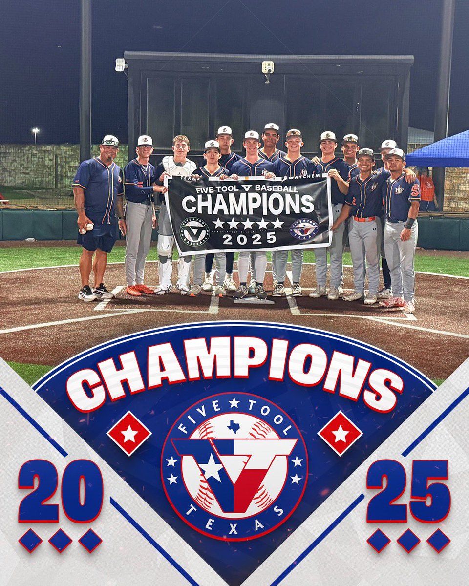 FiveToolTexas's tweet image. 🏆CHAMPIONS!🏆
Congrats to @Hq55Baseball on winning the 17U/18U National championship of the @FiveTool Texas Houston Finale!
#WatchEm