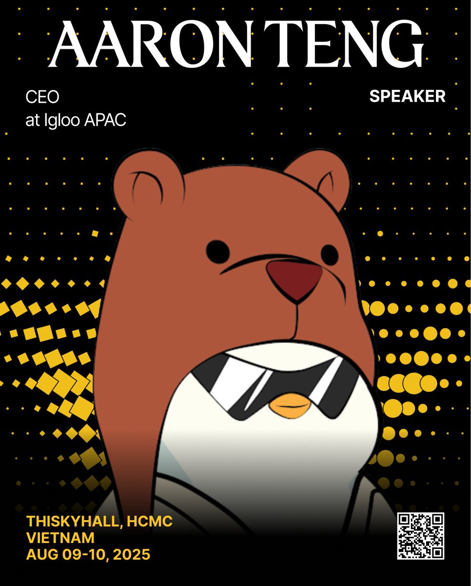 Conviction (@convictionvn) on Twitter photo Aaron Teng @aaronteng is a seasoned entrepreneur, investor, and CEO of Igloo Asia, where he spearheads <a href="/pudgypenguins/">Pudgy Penguins</a> expansion across Asia. A Web3 native with deep expertise in blockchain and IP innovation, Aaron has previously built and exited two Web2 companies - embodying the Aaron Teng @aaronteng is a seasoned entrepreneur, investor, and CEO of Igloo Asia, where he spearheads <a href="/pudgypenguins/">Pudgy Penguins</a> expansion across Asia. A Web3 native with deep expertise in blockchain and IP innovation, Aaron has previously built and exited two Web2 companies - embodying the