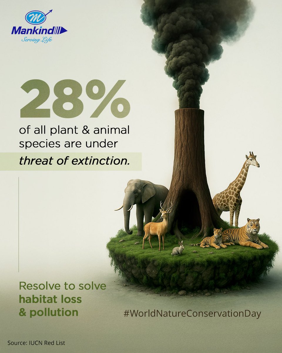 The planet is sounding an alarm we can’t ignore.

This #WorldNatureConservationDay, let’s commit to protecting habitats, reducing pollution, and preserving life in all its forms.

#Nature #NatureConservation #Mankind #MankindPharma #ServingLife