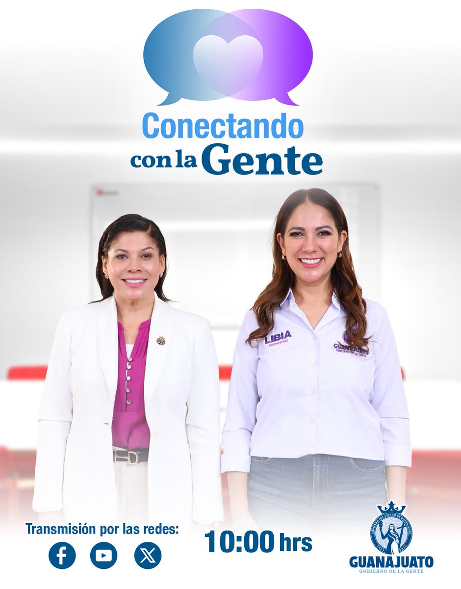 LibiaDennise's tweet image. Mañana en #ConectandoConLaGente me acompaña @ItzelBalderasH, titular de la Secretaría de las @mujeresgente. 💬💜
Platicaremos sobre los proyectos en los que estamos trabajando para impactar positivamente a las adolescencias y juventudes de Guanajuato.