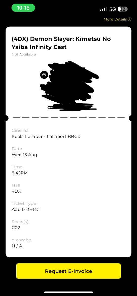 amirrshd_'s tweet photo. Hi anyone nak beli tak tiket demon slayer 4D (RM27)

Lalaport (8.45pm 13 Ogos)

Reason to sell terbeli salah tempat

#DemonSlayerMovie #KimetsuNoYaiba #InfinityCastle #鬼滅の刃  #無限城編  #GSCAnime #DemonSlayerMY #アニメ映画 #劇場版 #柱 https://t.co/Q0VDWgWepl