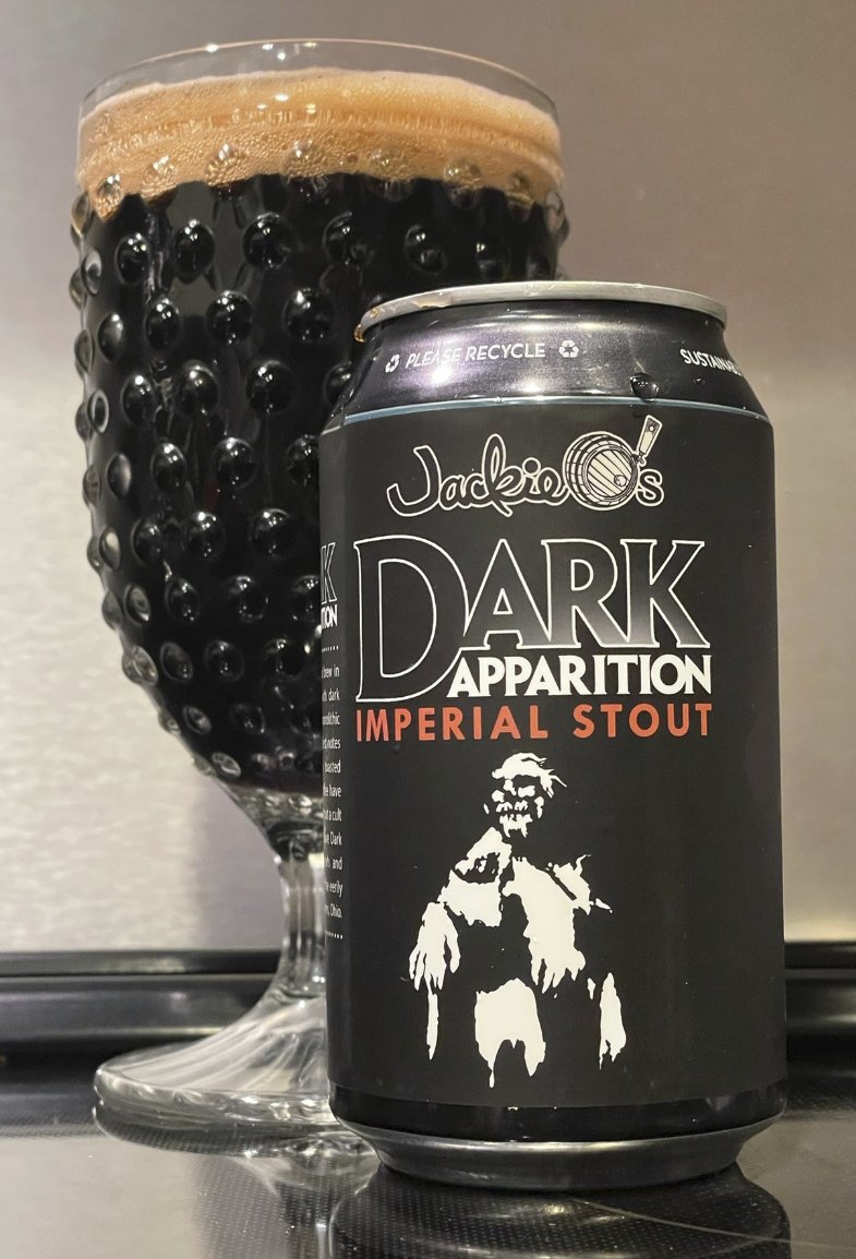 BeerGuysRadio's tweet image. Ending the weekend on a dark note with Jackie O&apos;s Dark Apparition Imperial Stout.  It&apos;s quite a beer, cheers! 🍻 #CraftBeer