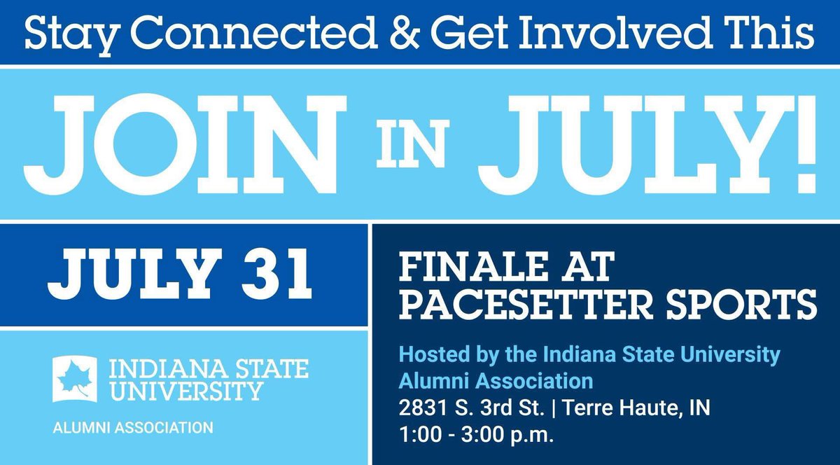 Get ready Wabash Valley! We have two events left for JOIN IN JULY and we hope you JOIN us. We will be at the Sycamore Winery on Wednesday. Please use this link to sign up: 

host.nxt.blackbaud.com/registration-f…

On Thursday, we will be at the JOIN IN JULY Finale at Pacesetters’s Sports.