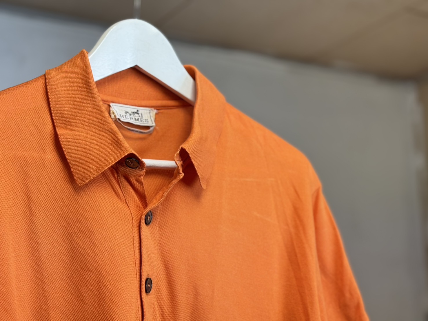エルメス ポロシャツ ワンポイント シャツ 長袖 Hロゴ ヴィンテージ イエロー エルメス ポロシャツ ワンポイント シャツ 長袖 Hロゴ