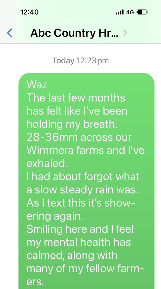 wimmerachic's tweet image. Today’s bestest, I mean bestest Mental health boost.
Has been listening to @Warwick_Long on the Country Hour, talking to & reading texts from relieved, happy, fellow farmers taking about the rain. I text in, as I’m a little too teary emotionally happy to call.