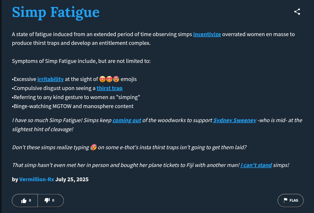 Vermillion_Rx's tweet image. Simp Fatigue™

They made it an actual word 😂 

simp-fatigue.urbanup.com/18521932