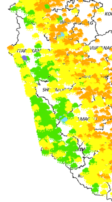 TOP 50 RAINFALL LOCATIONS FOR KARNATAKA TILL 8:30AM THIS MORNING SHARED :               
KSNDMC Rainfall Report ending 2025-07-28 8:00 AM ==================================================         
Average at 40mm, Min at 30mm and Max at  79mm
Marked Reduction in Rainfall across