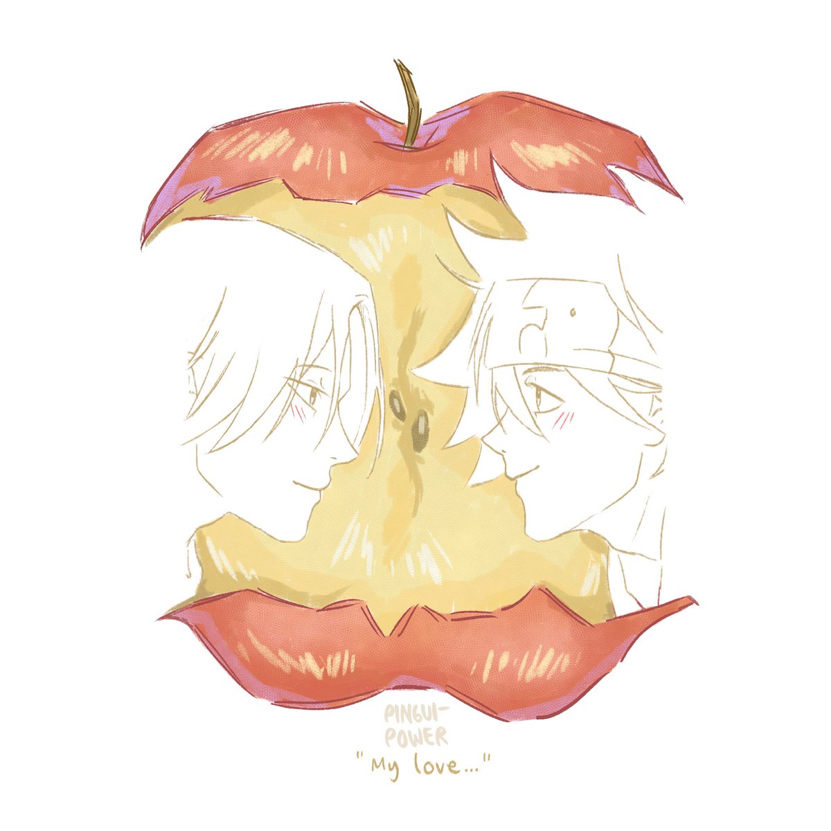 PinguiPower31's tweet image. Me salió un dibujo del apple trend o el reto de la manzana y pues me gustó mucho, ignoren el color todo feo jajaja.