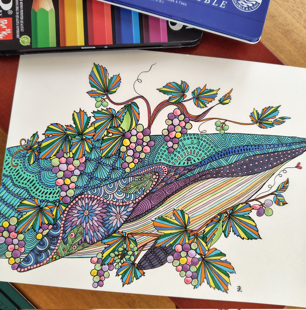 marujiroart's tweet image. 【ぶどうとくじら】
ぶどう畑をゆっくりゆく

#クジラ #クジラ好き　#whalelover #ぶどう畑
#クジラの絵 #カラフルアート
#アートワーク #アート
#アニマルアート #動物アート
#動物イラスト #動物
#デジタルイラスト #デザイン
#イラスト #アナログ画
#アナログイラスト #色鉛筆　#クレヨン #コピック
