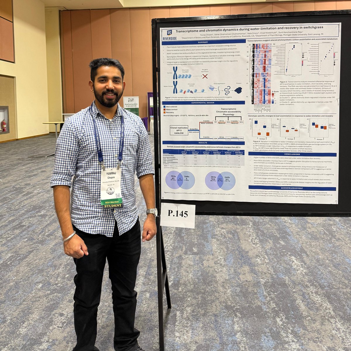 Sunil_KumarKR's tweet photo. Super excited to present my work on cell-type resolution gene expression and co-expression to understand the functional breadth of core regulators 🌽
First talk in Development and Structure session tomorrow morning #Botany2025
Our lab posters are also up!
Yuvraj #P145
Minnie #P50 https://t.co/eAU6lbQ0EJ