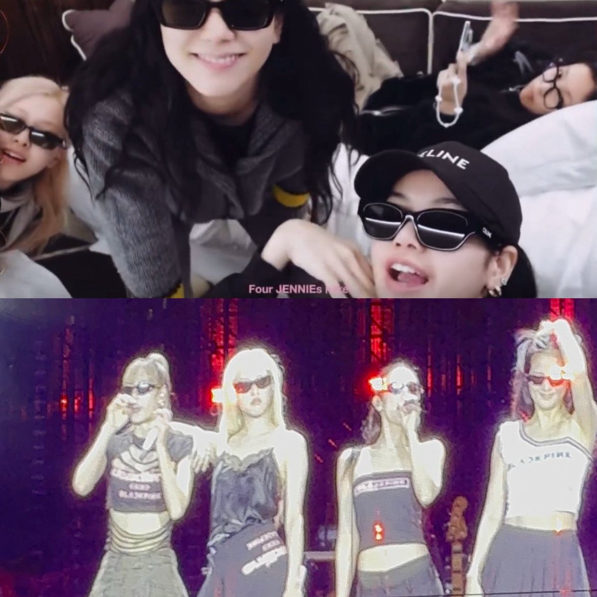 pinksdeuk's tweet image. BLACKPINK + 🕶️ = JENNIE