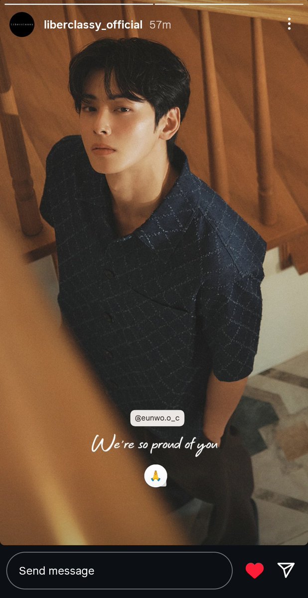 ChaEunwooINTL's tweet image. 📸 LiberClassy Instagram story
“Cha Eunwoo (@.eunwo.o_c)
We're so proud of you 🙏”
#ChaEunwoo #리버클래시 #LiberClassy
#차은우 #チャウヌ #车银优 #ชาอึนอู #車銀優