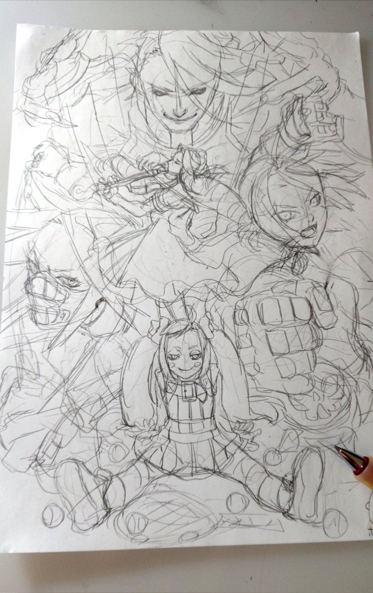 burning_isaka's tweet image. こういうの描きたいラフ
またラフだけ溜まっていく✏️💦