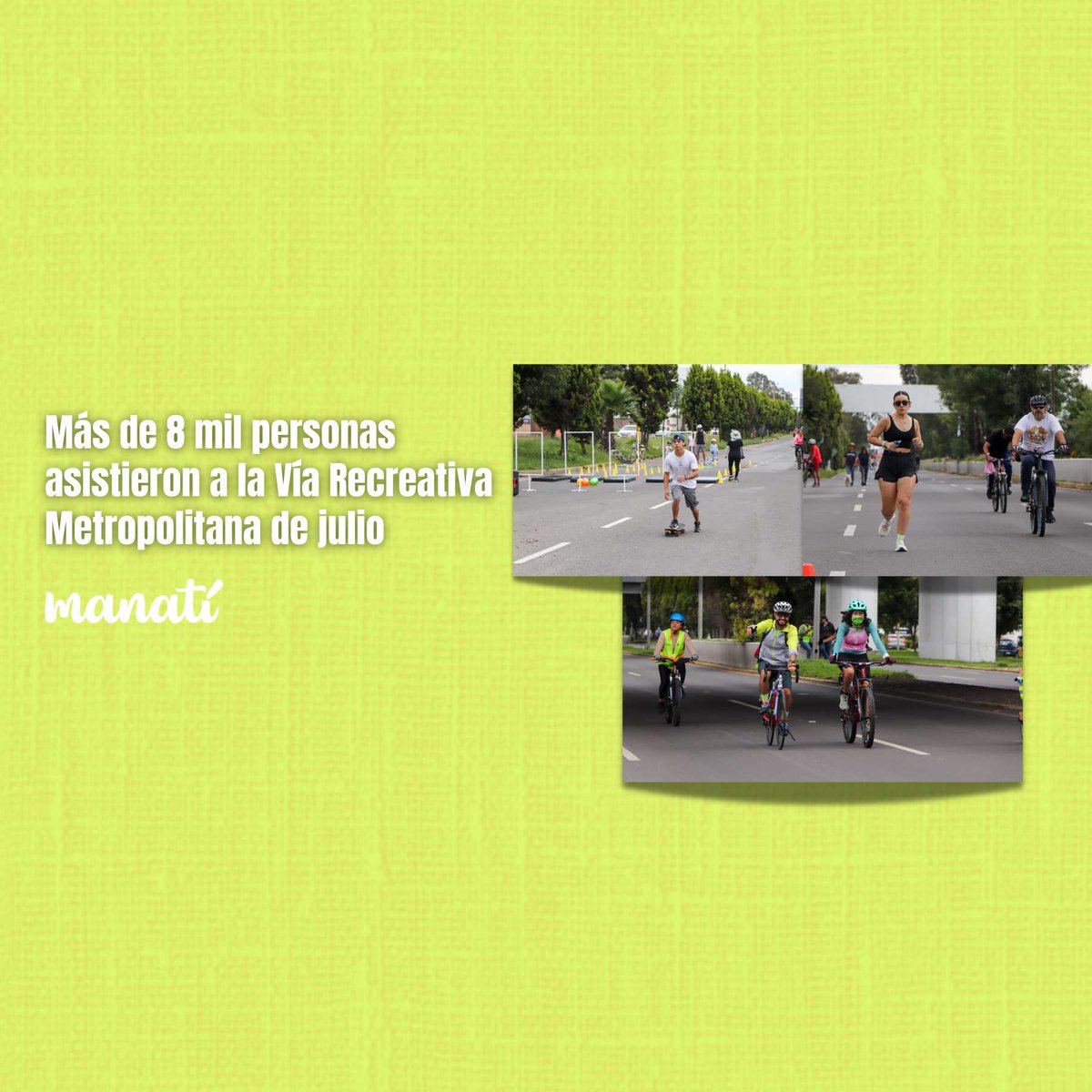 #Boletín🚲| De acuerdo con cifras oficiales, la Vía Recreativa Metropolitana congregó a más de 8 mil personas en su edición de julio.

Más información aquí:
-&gt; manati.mx/2025/07/27/mas…