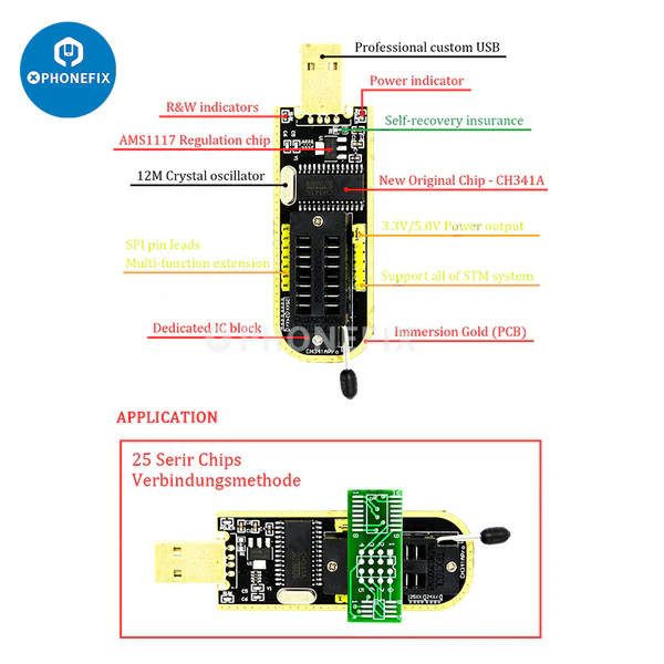 vipprogrammer_'s tweet image. CH341A EEPROM Flash BIOS USB Programmer Support 24EEPROM and 25 SPI flash 8pin/16pin chip. Erase the programming speed is probably 2-3Mbit check every minute. 

#programmer #chiptune #eeprom #flashchip #ecufixtool #adapter #carrepair #burning