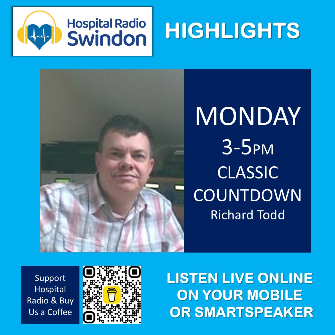 HRSwindon's tweet image. Coming up from 3pm we have Richard Todd with the Classic countdown
Click here to listen carina.streamerr.co/public/swindon…
@GWH_NHS
#attheheartofthehospital
#radioforthegwh