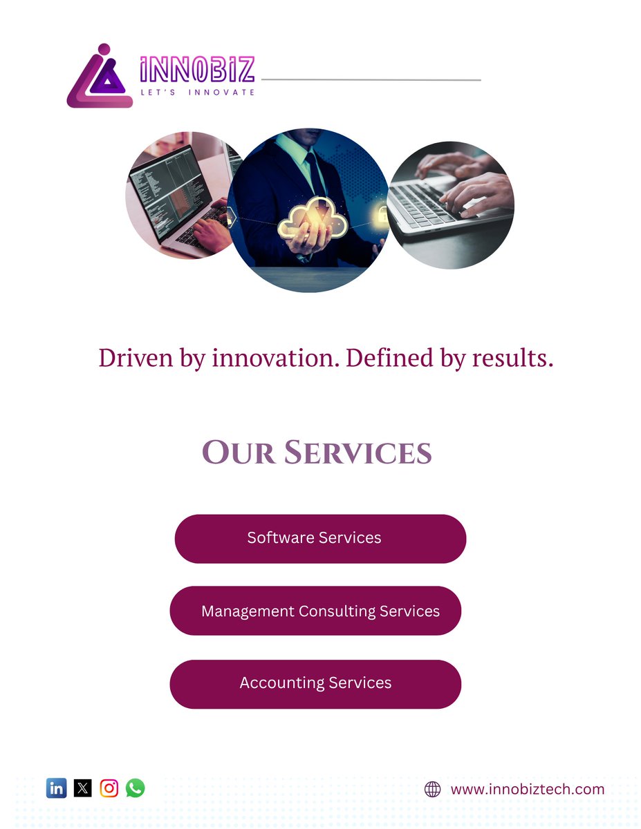 Innobiztechz's tweet image. Innovative services that help your business grow smarter and faster.
.
.
.
.
.
.
.
#BusinessSolutions #WhatWeOffer  #GrowWithUs  #ScaleYourBusiness  #TrustedPartner #innobiztech