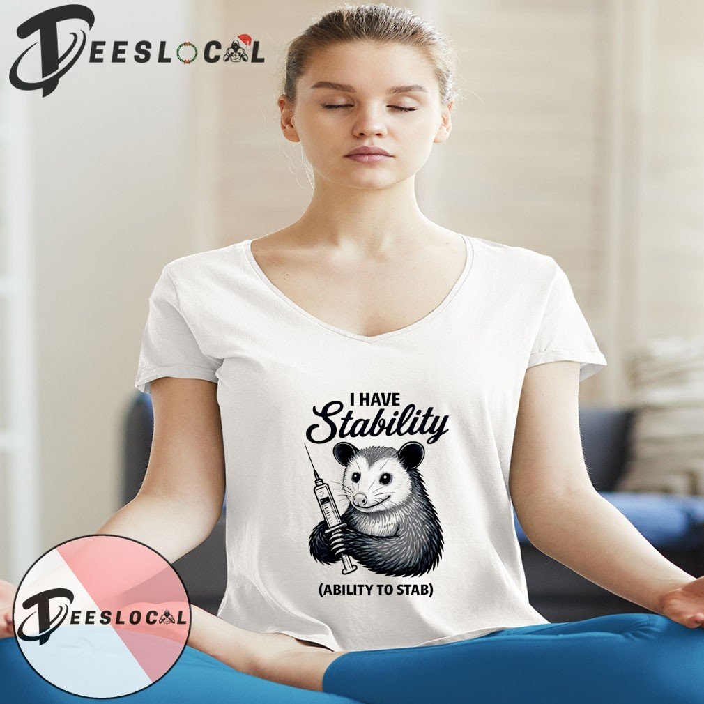 teeslocalcom's tweet image. Me? Oh, I’ve got stability.
The ability to stab anyone who tests it.
🐾⚔️
👉 Opossum "I Have Stability Ability to Stab" Shirt
#OpossumHumor #DarkFunny #TeesWithAttitude #Teeslocal