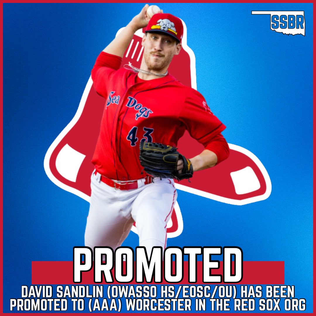 SoonerStateBSBL's tweet image. David Sandlin (Owasso HS, Eastern OK State, OU) is being promoted to (AAA) Worcester in the Red Sox organization per reports
He has a 3.61 ERA in 82.1 IP with 86 Ks vs 27 BB at (AA) Portland
He is Boston鈥檚 #12 overall prospect & #2 RHP prospect
#SoonerStatePros | #OKPreps