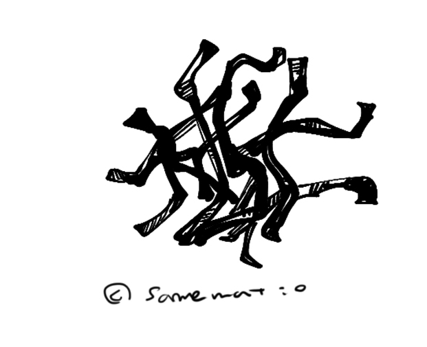 食べ物の絵は結局、集合体恐怖症との戦いなのだろうな？と思ったりする。ちなみにこれは一時間ほど悩んでいるフジッコ。もはや私にはコレが上手く描けているかどうかわかりません。一晩寝かせて描き直すかどうか決めます。