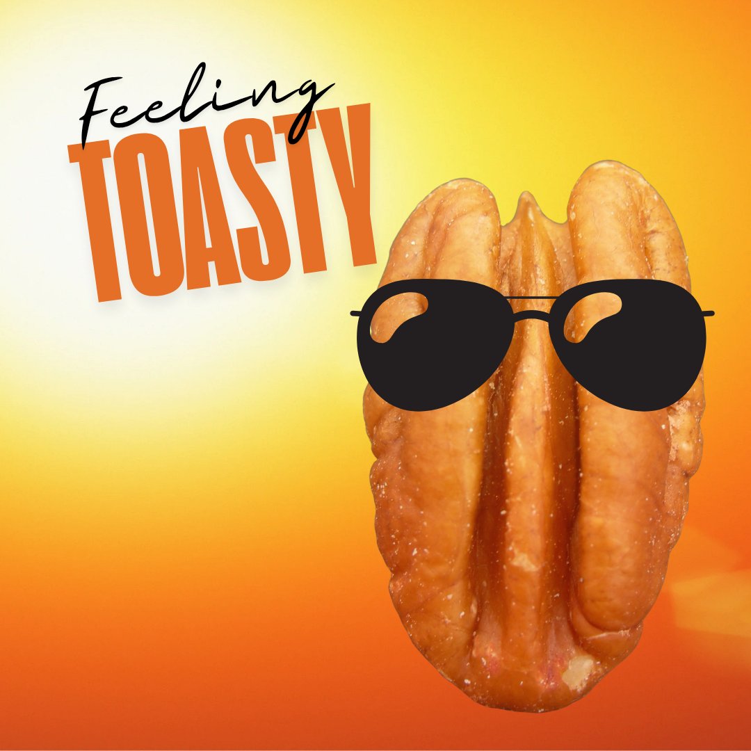 The temps are high and the pecans are toasty. ☀️ 

Grab some roasted Georgia pecans and enjoy a satisfying snack! 

#georgiapecans