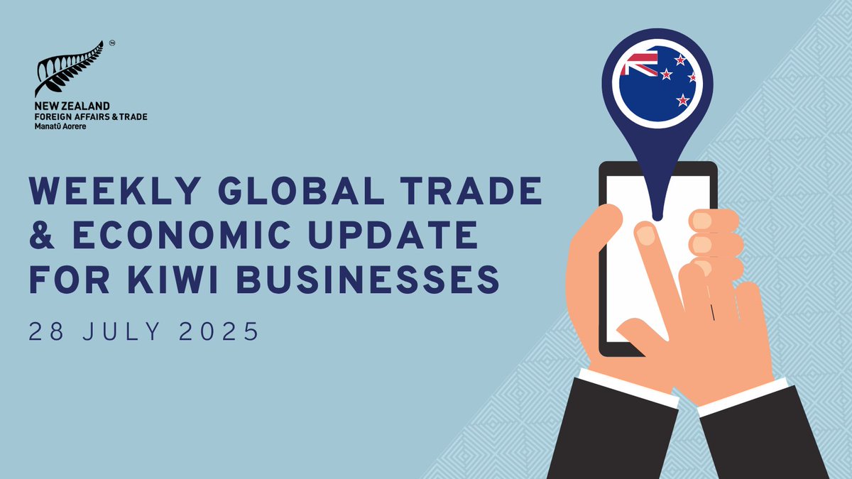 The latest edition of the weekly global trade and economic update for New Zealand businesses has been published. 🌎

Read the full report here ➡️ mfat.govt.nz/en/trade/mfat-…