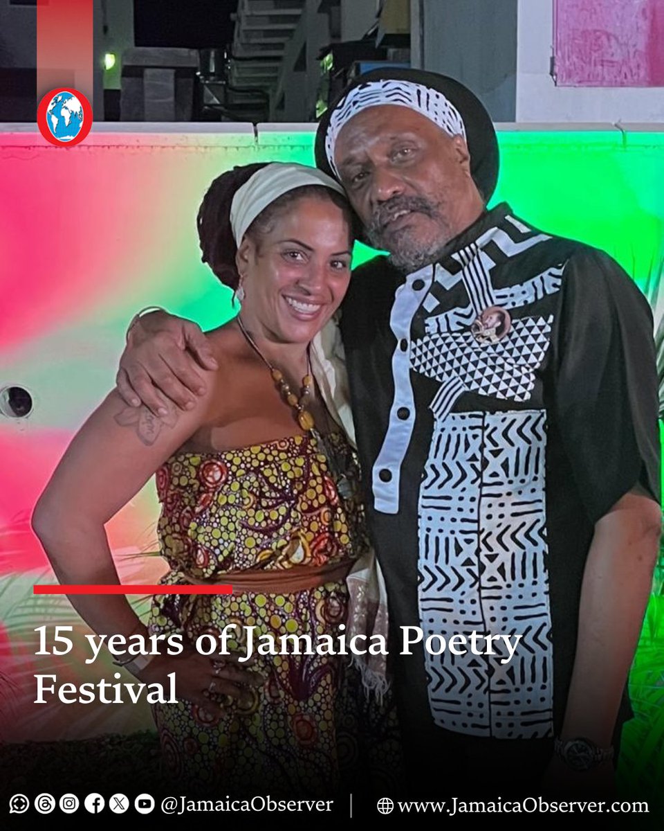 JamaicaObserver's tweet image. Jamaica Poetry Festival, this year, celebrates its 15th anniversary on Sunday, August 10, 2025.
It returns to University of Technology, Jamaica’s Amphitheatre featuring Professor Mervyn Morris, Mutabaruka, Tony Gregory, Vivian Crawford (JPF 2025 Lifetime Achievement awardee),…