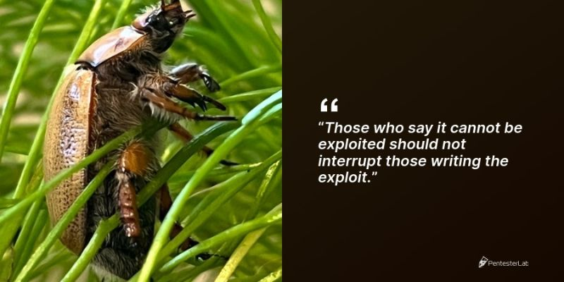 PentesterLab's tweet image. Those who say it cannot be exploited...
