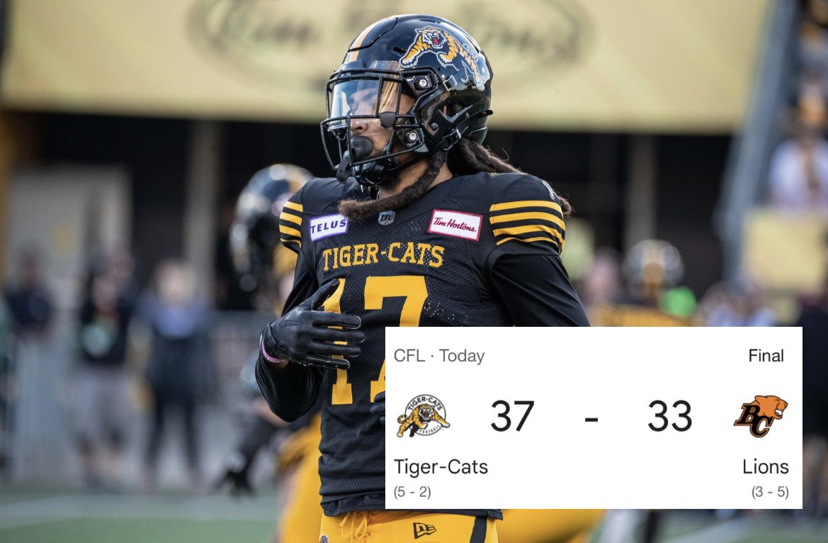 The Ti-Cats get the job done in a sweaty fashion! 

SHOW SOME LOVE IF YOU TAILED ❤️

✅ Tiger-Cats +2.5 (-115) / (+3u) 
✅ Tiger-Cats ML (+125) / (+0.94u) 

(+3.94u) in total profit! 🍀
