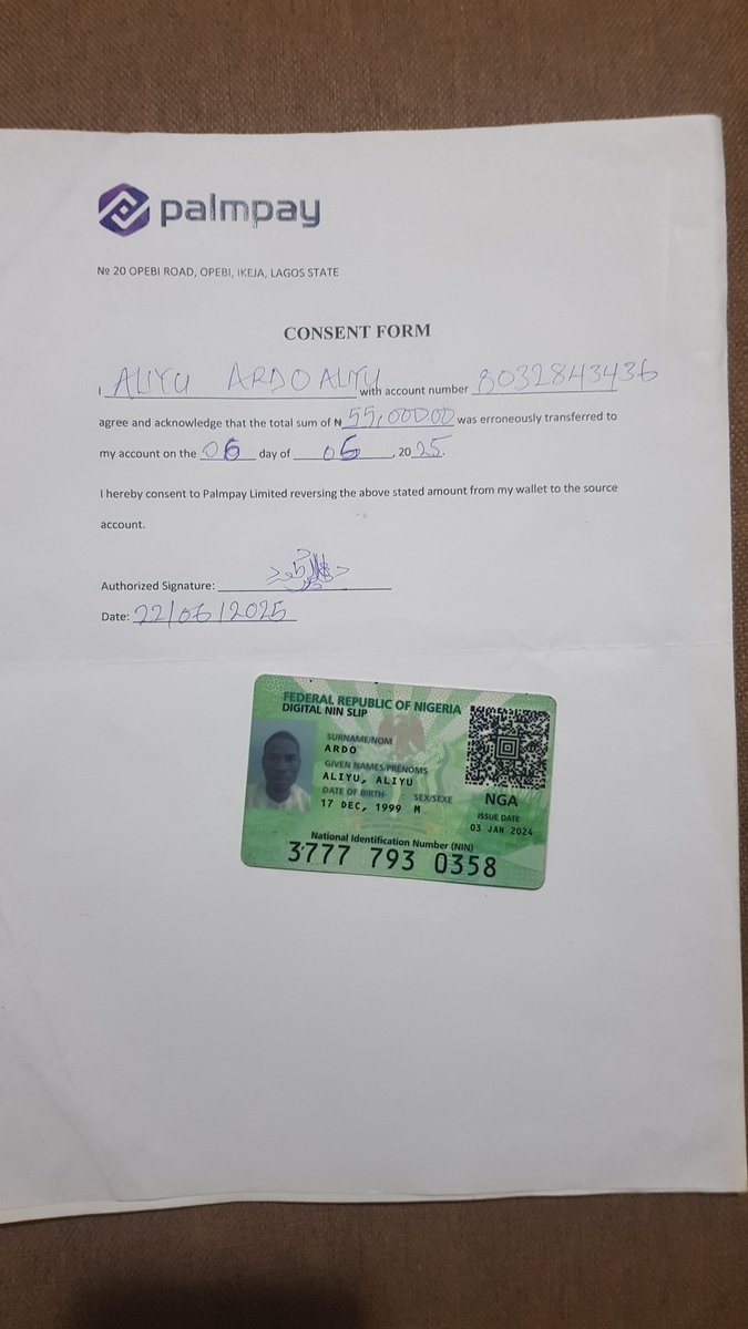 iam_pappycrypto's tweet photo. @palmpay_ng @palmpay_ng  I've filled this consent form and sent to your customer service and nothing has been done. https://t.co/y89p4ImQsn