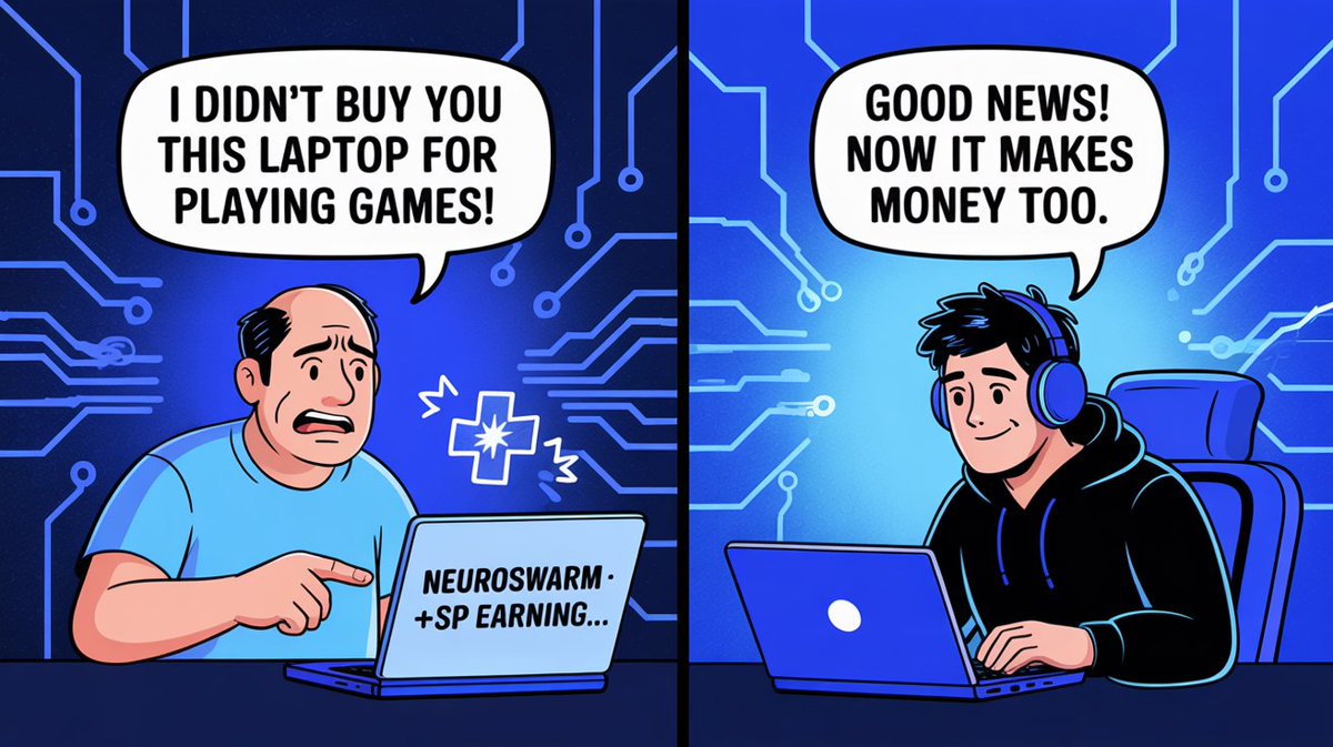 neurolov's tweet image. GM to all the legends whose dads still think they’re playing games on the laptop…
👉 swarm.neurolov.ai
#neurolov #neuroswarm #GM #Web3Life