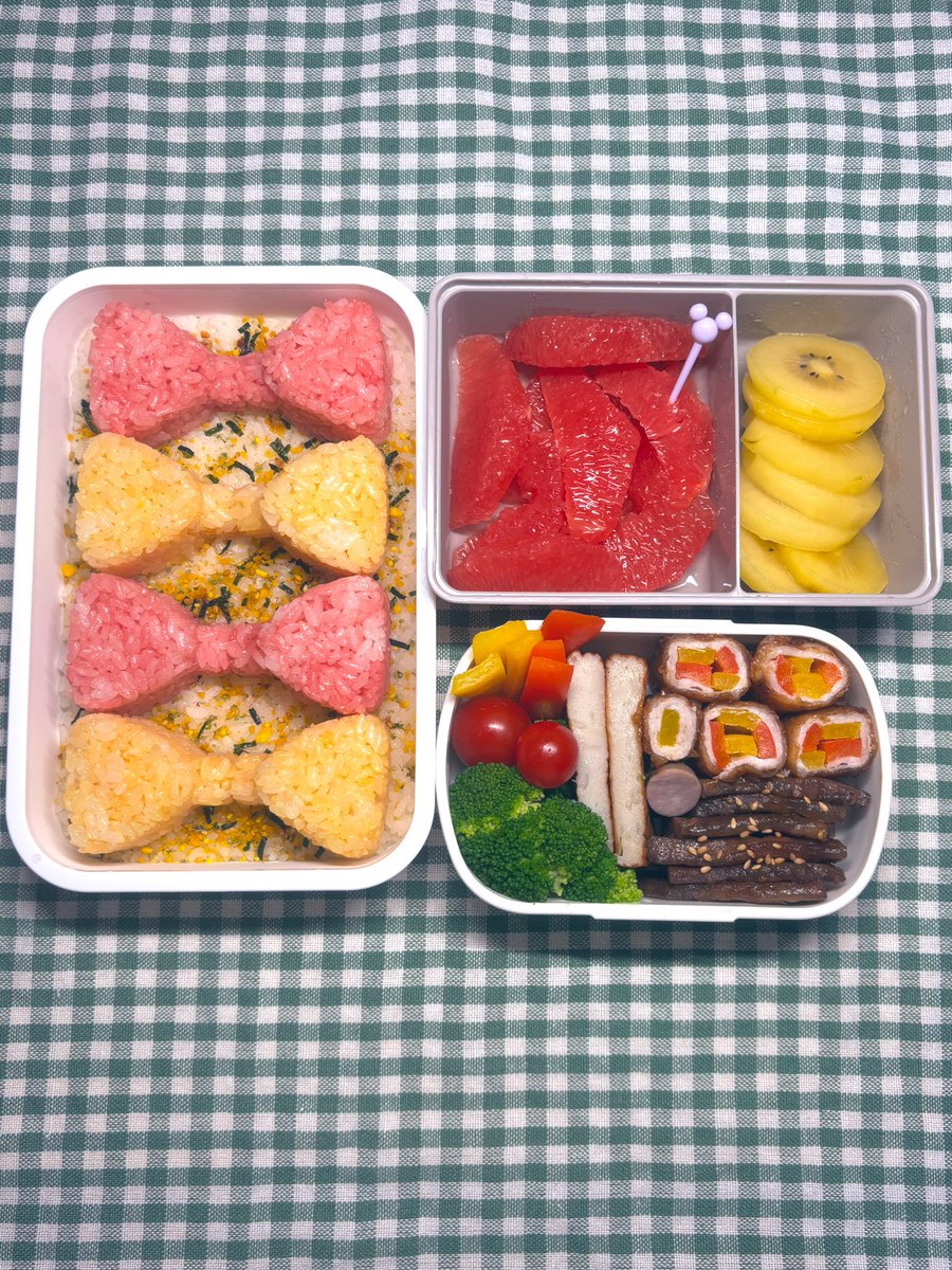 makein_power's tweet image. 今日のお弁当!!
小鞠ちゃんのリボン❤️🧡❤️🧡
#マケイン
