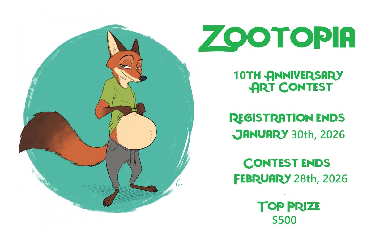 Gerplexan's tweet image. Hey y'all! I'm hosting an art contest to celebrate the 10th anniversary of Zootopia next year! For more info, please follow the link below. Thank you and good luck to all participants!

furaffinity.net/journal/111410…

Art by: bsky.app/profile/convex…