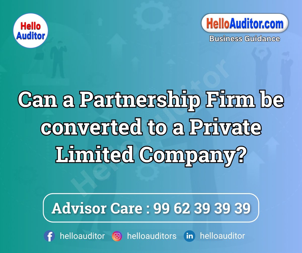helloauditor's tweet image. Can a partnership firm be converted to a private limited company?

If you would like more information, please visit the page.
helloauditor.com/can-a-partners…

#partnershiptoprivatelimited #businessconversion #legaladvice #companyformation #entrepreneurship #businessgrowth #startups