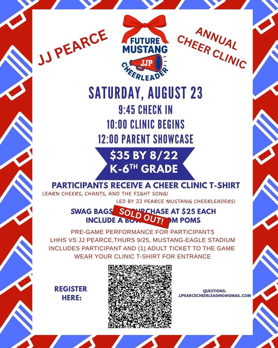 Brentfield Elementary PTA (@brentfieldpta) on Twitter photo The JJP Cheer Clinic is coming up on Aug 23rd! Register your future Mustang cheerleader today! The JJP Cheer Clinic is coming up on Aug 23rd! Register your future Mustang cheerleader today!