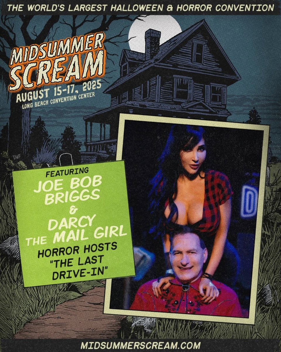 PhillyCyberGeek's tweet image. THE LAST DRIVE-IN WITH JOE BOB BRIGGS
Joe Bob Briggs
Darcy the Mail Girl
@MidsummerScream #LongBeach #California #ComicCon
@Shudder @AMCPlus @TheRealJoeBob @Kinky_Horror #Shudder #TheLastDrivein #Comedy #SciFi #Supernatural #Horror #HorrorMovies