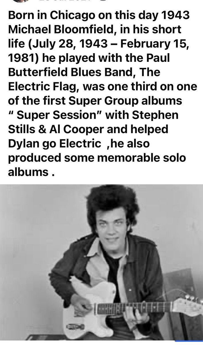 jazz_sunday's tweet image. Remembering Mike Bloomfield