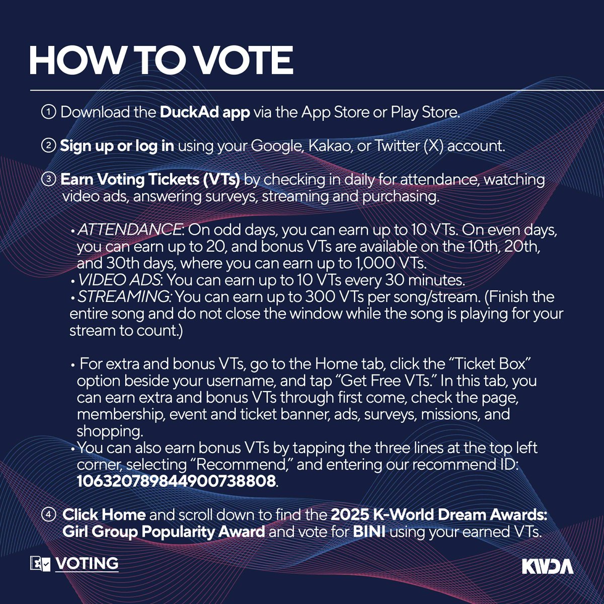 TEAMBLOOMPH's tweet image. [📣] DUCKAD APP x 2025 KWDA

BINI (@BINI_ph) has officially made it to the final round of the DuckAd x 2025 K-WORLD Dream Awards and is nominated for the KWDA Girl Group Popularity Award! Keep collecting VTs and show your support for our best girls. Let’s go, Blooms! ❤️‍🔥

Below…