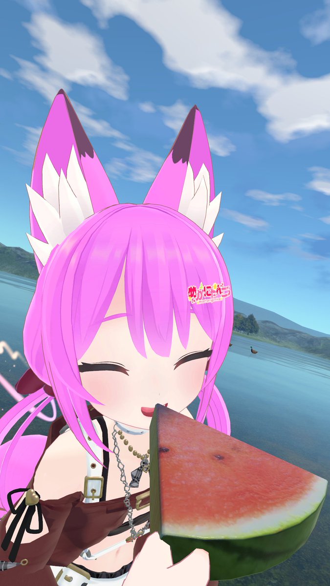 manatsu_SS's tweet image. 暑い夏にはスイカを用意するとあまなつちゃんがスイカを食べにやってくる！