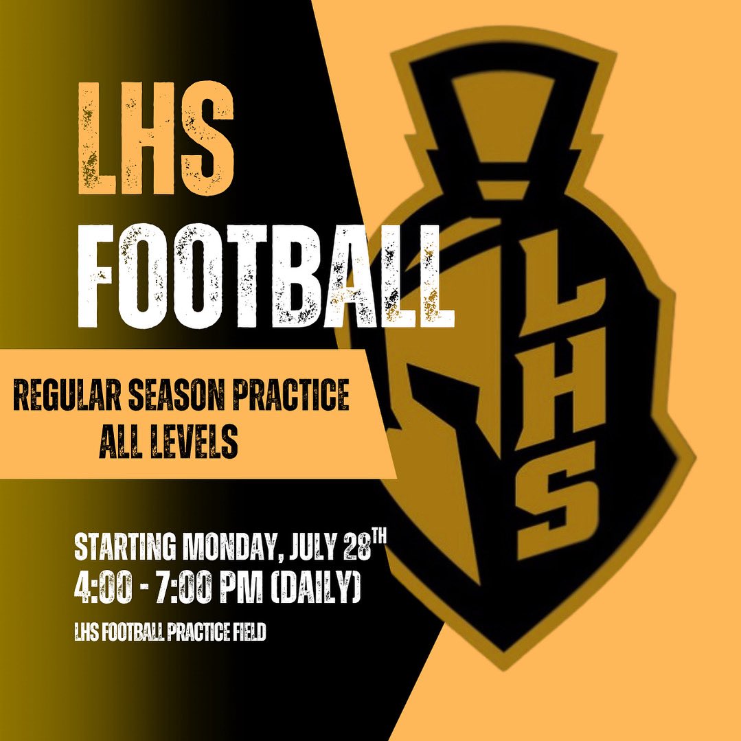 LHSSpartansFB's tweet image. IT’S GO TIME! 👊
Season officially starts tomorrow. Practice is MANDATORY & will be daily, M-F, 4:00-7:00 pm, until our first game.
Looking forward to seeing everyone out there. DO NOT BE LATE!
#lathropfootball #LHS #spartannation #blackandgold #footballfam #2025season #letsgo